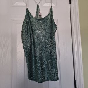 Green Leaf Print Women's Top Camisole